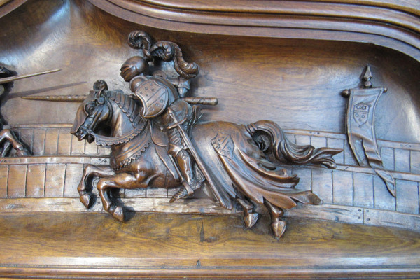 Late  19th - Early 20th Century English Walnut Gothic Style Bookcase