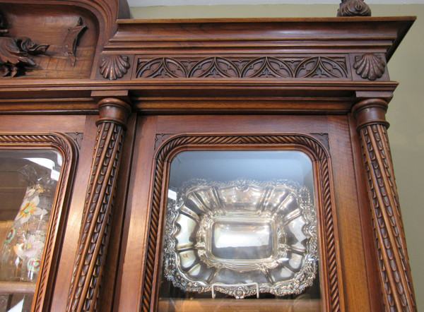 Late  19th - Early 20th Century English Walnut Gothic Style Bookcase