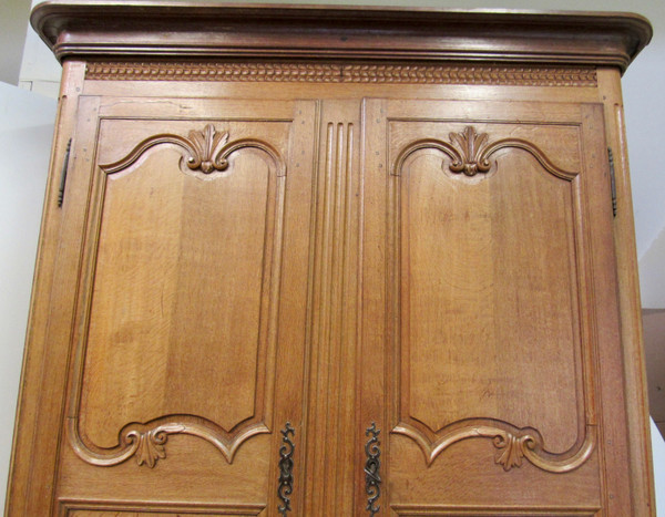 Tall Country Style Antique French Oak 2 Piece Cupboard Dated 1827 $2,495