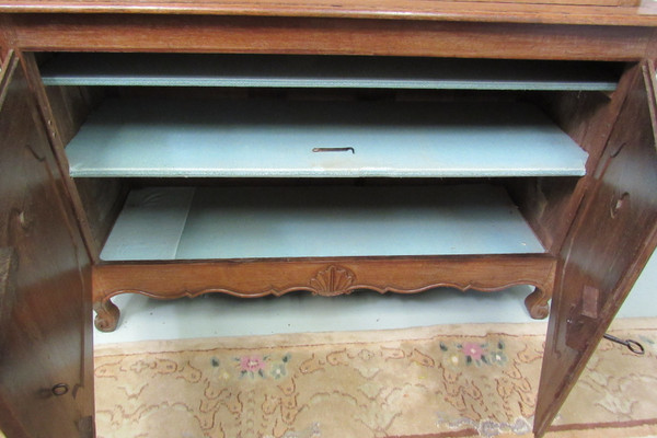 Tall Country Style Antique French Oak 2 Piece Cupboard Dated 1827 $2,495