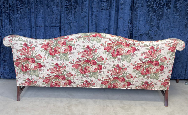 Chippendale Style Floral Print Sofa