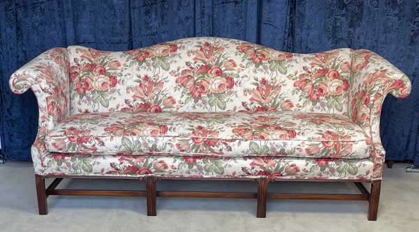 Chippendale Style Floral Print Sofa