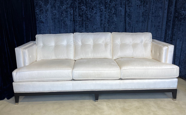 White Velvet Sofa Michael Weiss by Vanguard Furniture