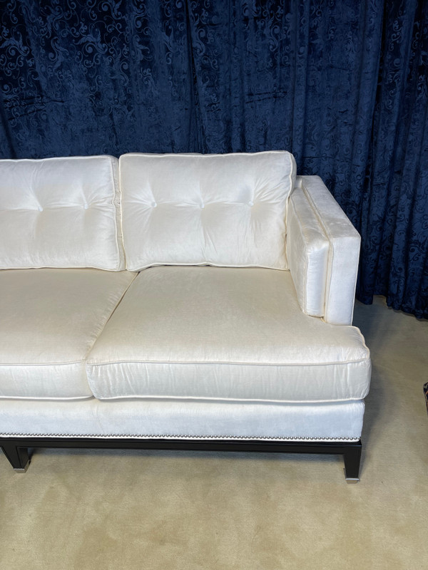 White Velvet Sofa Michael Weiss by Vanguard Furniture