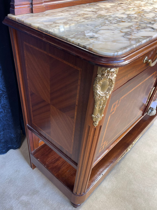 Marble and Mirrored Top French Server With Gilt Bronze Ormolu
