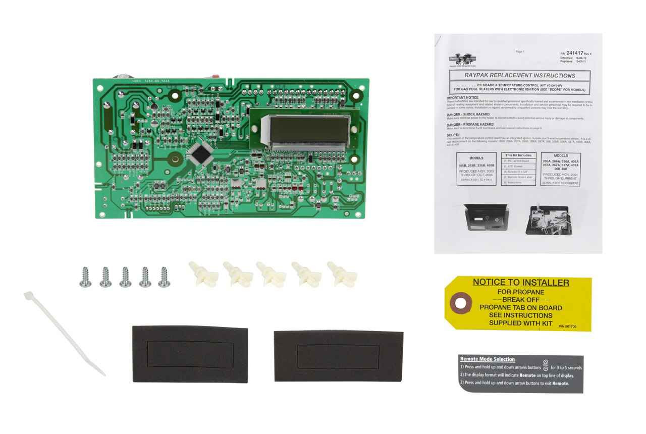 Raypak 013464F Control Board & Temperature Control Kit