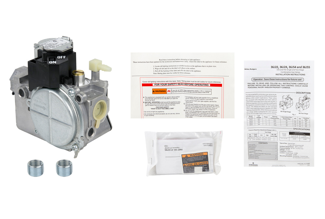 White Rodgers 36J22-214 Gas Valve - Technical Hot & Cold Parts