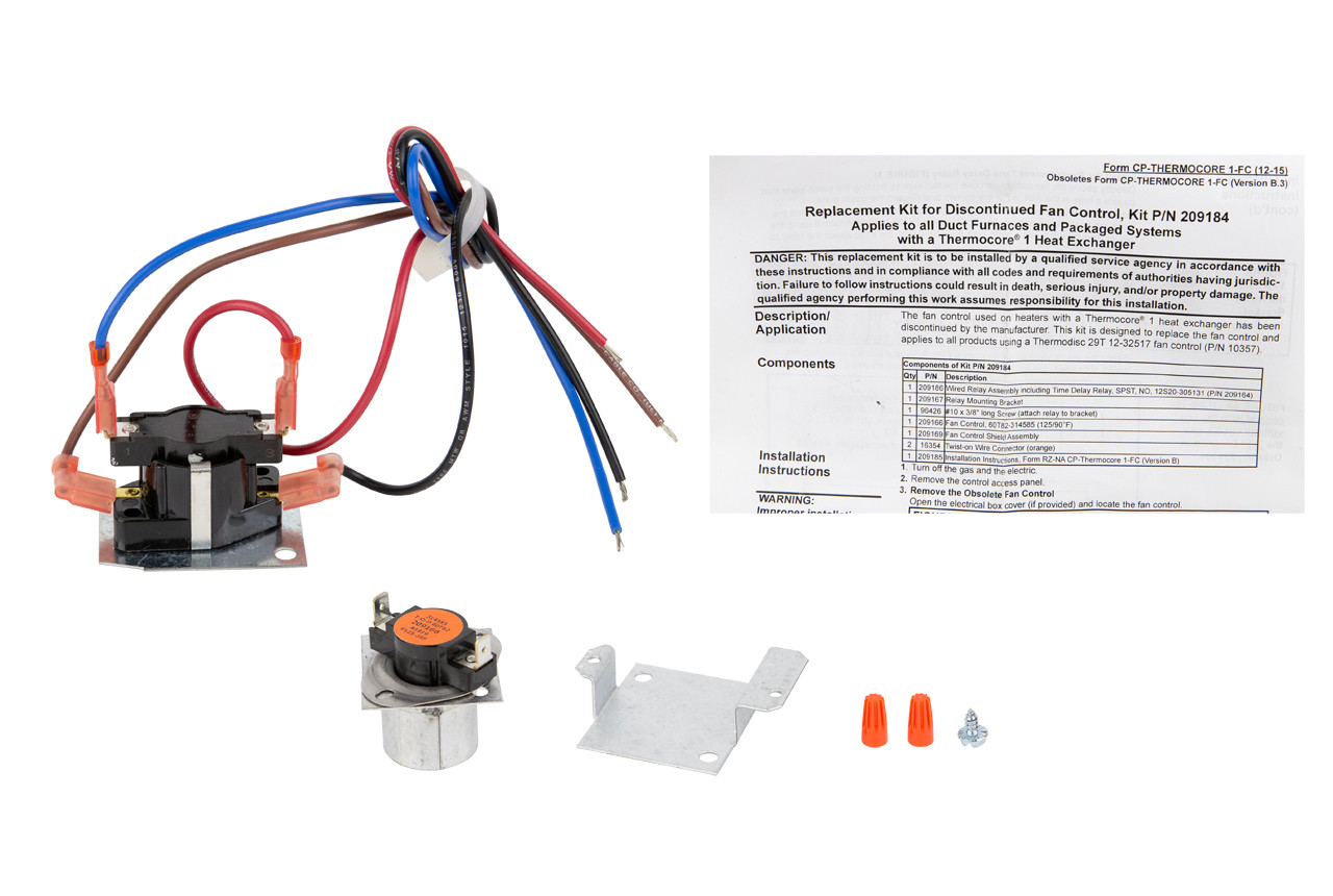 Reznor 209184 Fan Control Kit - Technical Hot & Cold Parts