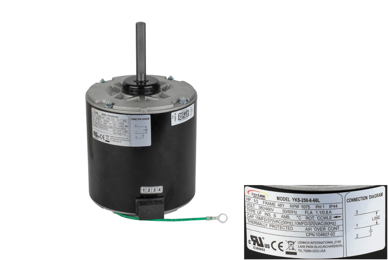 Lennox 14Y70 Fan Motor w/Rain Shield - Technical Hot & Cold Parts