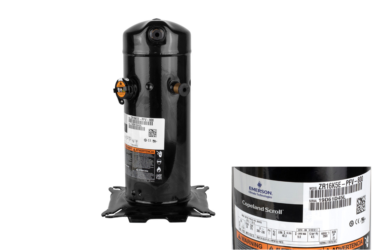 Copeland ZR16K5E-PFV-800 Compressor - Technical Hot & Cold Parts