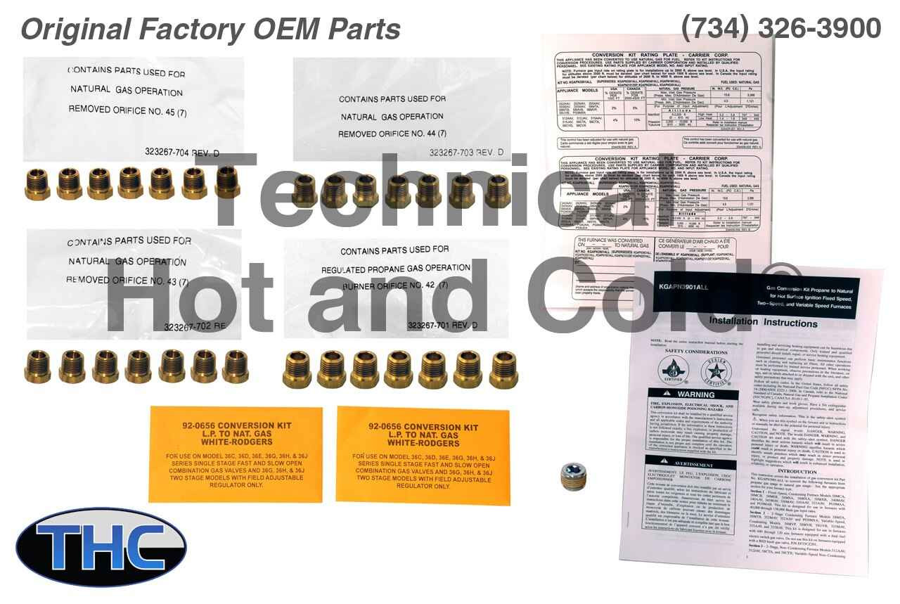 Carrier KGAPN3901ALL Conversion Kit Propane to Natural Gas