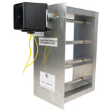 iO HVAC Controls HD-1412-BM-PO 14 x 12 Two-Position Zone Damper - Bottom Mounted - Powered Open
