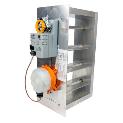 iO HVAC Controls EB-1208-BM 12 x 08 Heavy Duty Motorized Bypass Damper - Bottom Mount iO HVAC Controls EB-1208-BM 12 x 08 Heavy Duty Motorized Bypass Damper - Bottom Mount