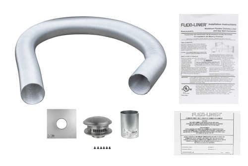 Universal Parts AF35-05 Flexible Aluminum Chimney Liner Kit 5"x35` Image 1