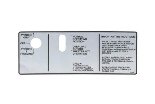 Stoelting 324135 Decal - Toggle and Reset Image 1