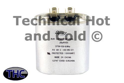 Universal Parts CR25X370 Single Run Capacitor Image 1