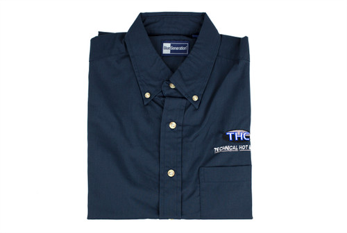 THC BUS-M Button Up Short Sleeve - Medium - Navy - Men Image 1