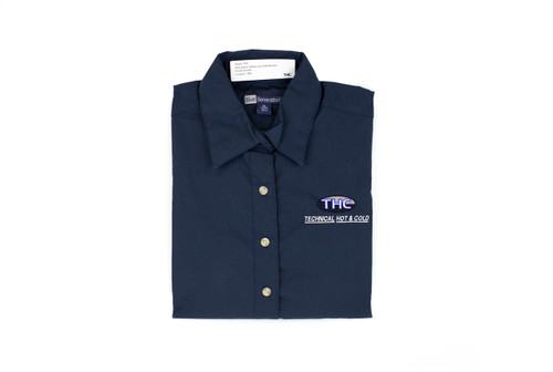 THC BUSW-XS Button Up Short Sleeve - Extra Small - Navy -  Woman Image 1