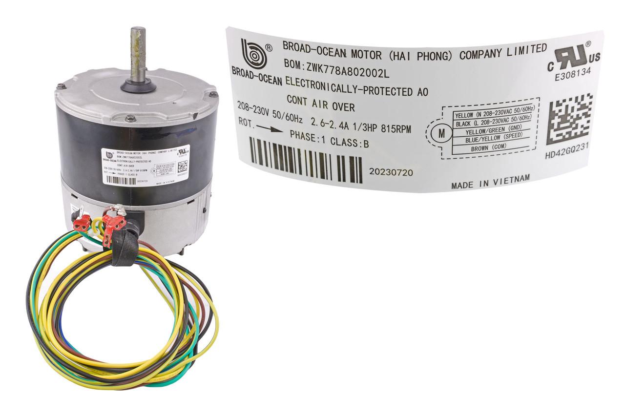 Carrier HD42GQ231 Condenser Fan Motor - Technical Hot & Cold Parts