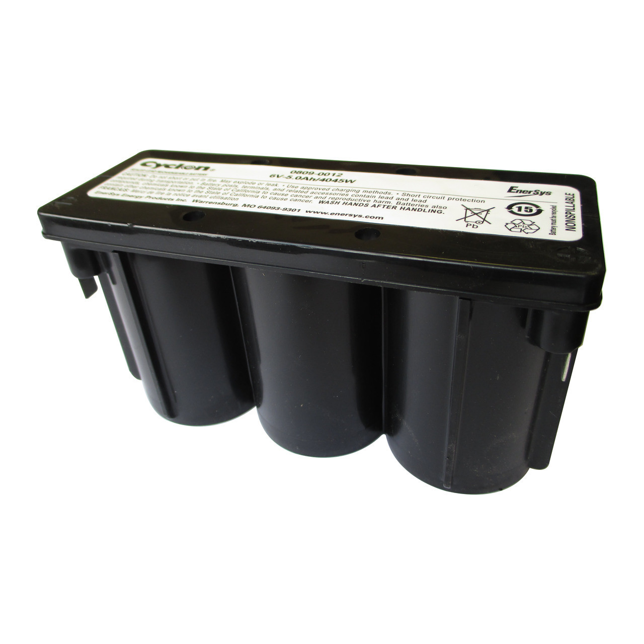 0809-0012 Enersys Cyclon Monobloc Battery 6V 5.0 Ah