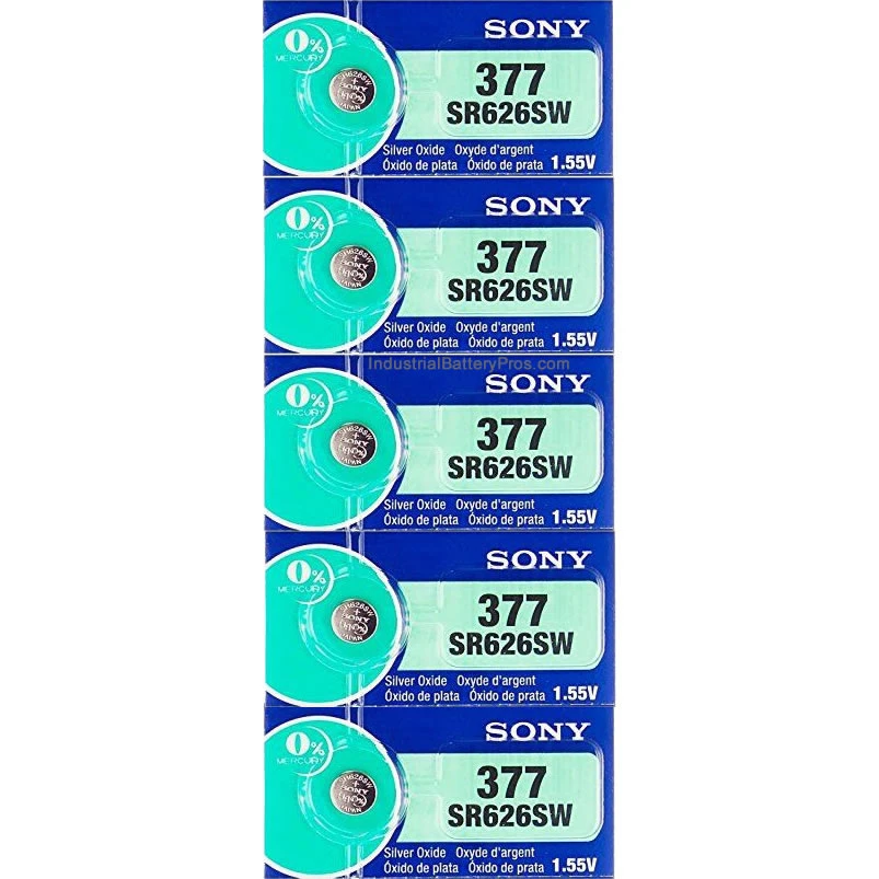 muRata Sony SR626SW - 377 Button -  Watch Battery Replacement - 100 Pieces