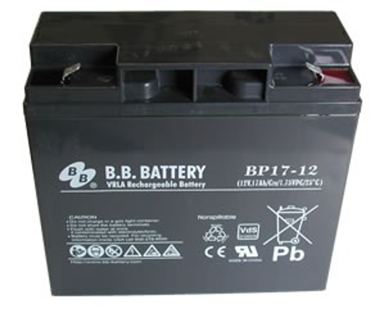 B.B. Battery BP17-12 Replacement (.250") - 12V 17Ah AGM Rechargeable
