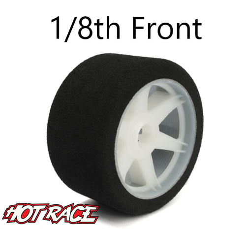 Hot Race 1:8 Front Tires - White Wheels