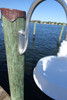 Custom Aluminum mounting pad on piling mounted wharf pole marina dock light