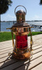 Copper anchor ship lantern-Red Original Lens, JH Peters & Bey