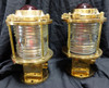 Large Pedestal Bronze Piling lights with Red navigation top lens-Single