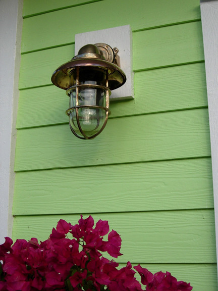 Nautical Marine Passageway Dock Light w/Copper Hood - Large Size