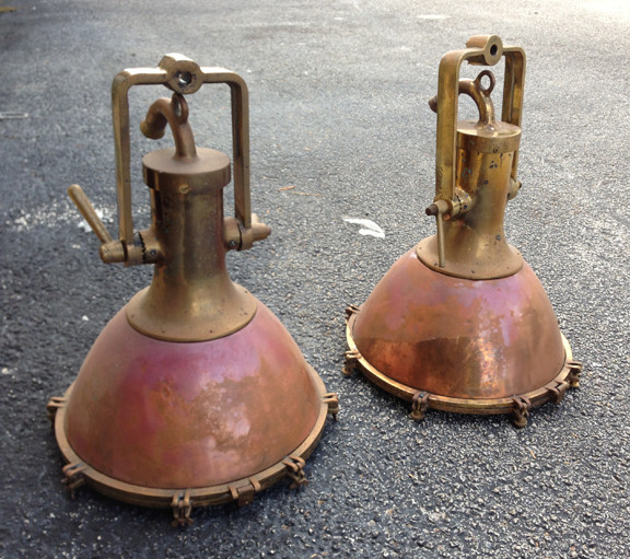 Vintage copper cargo smooth finish fox light-Large size - Dock Lights