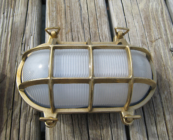 brass oval nautical dock light