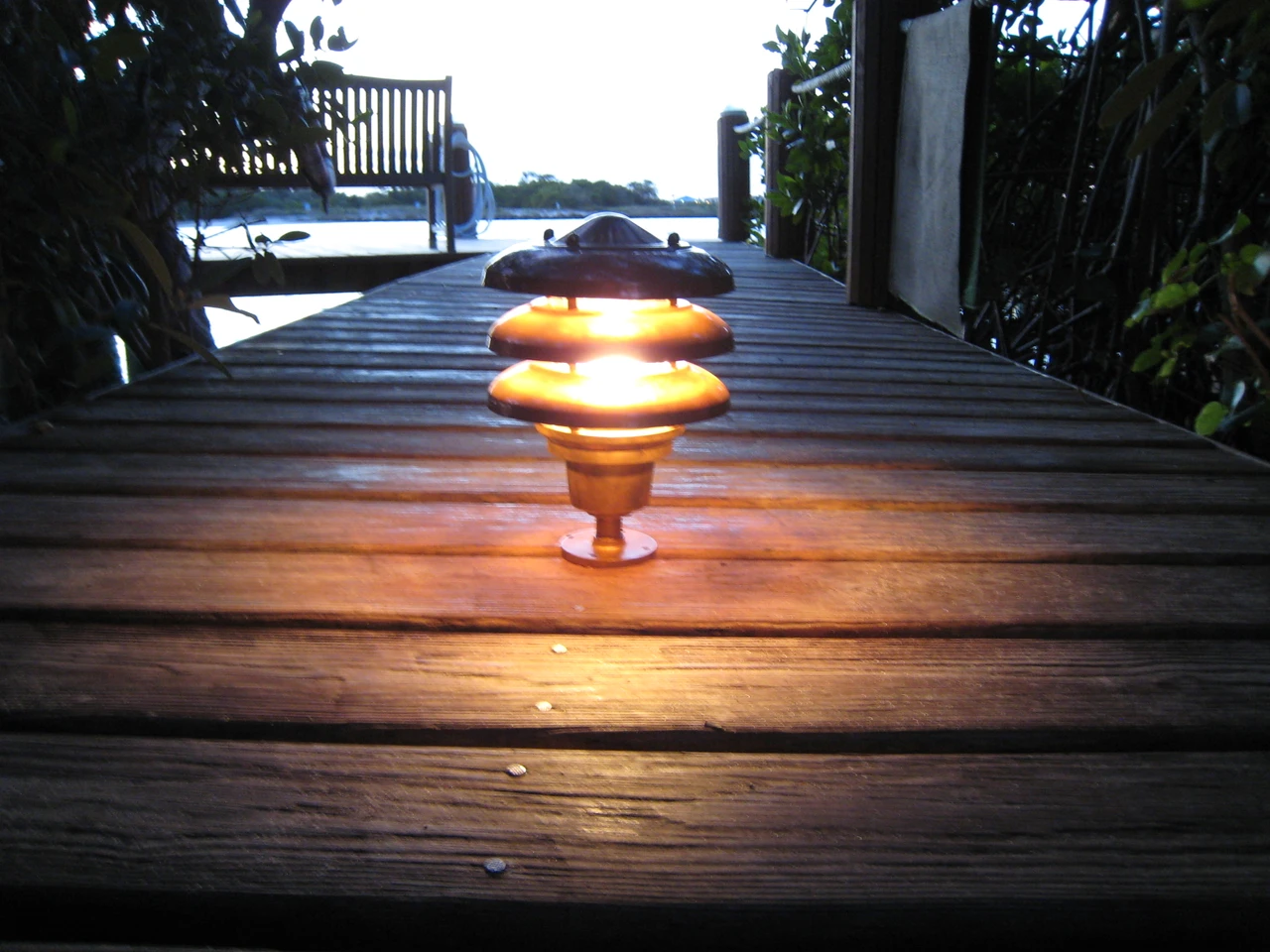 Copper Hooded Landscape Nautical Dock Light