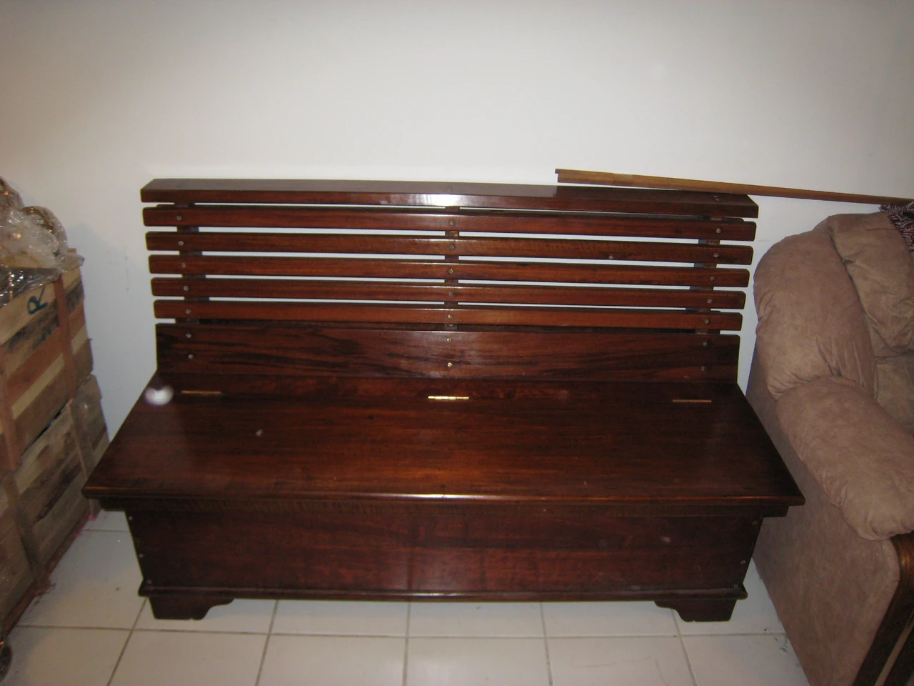 Vintage teak ship bench