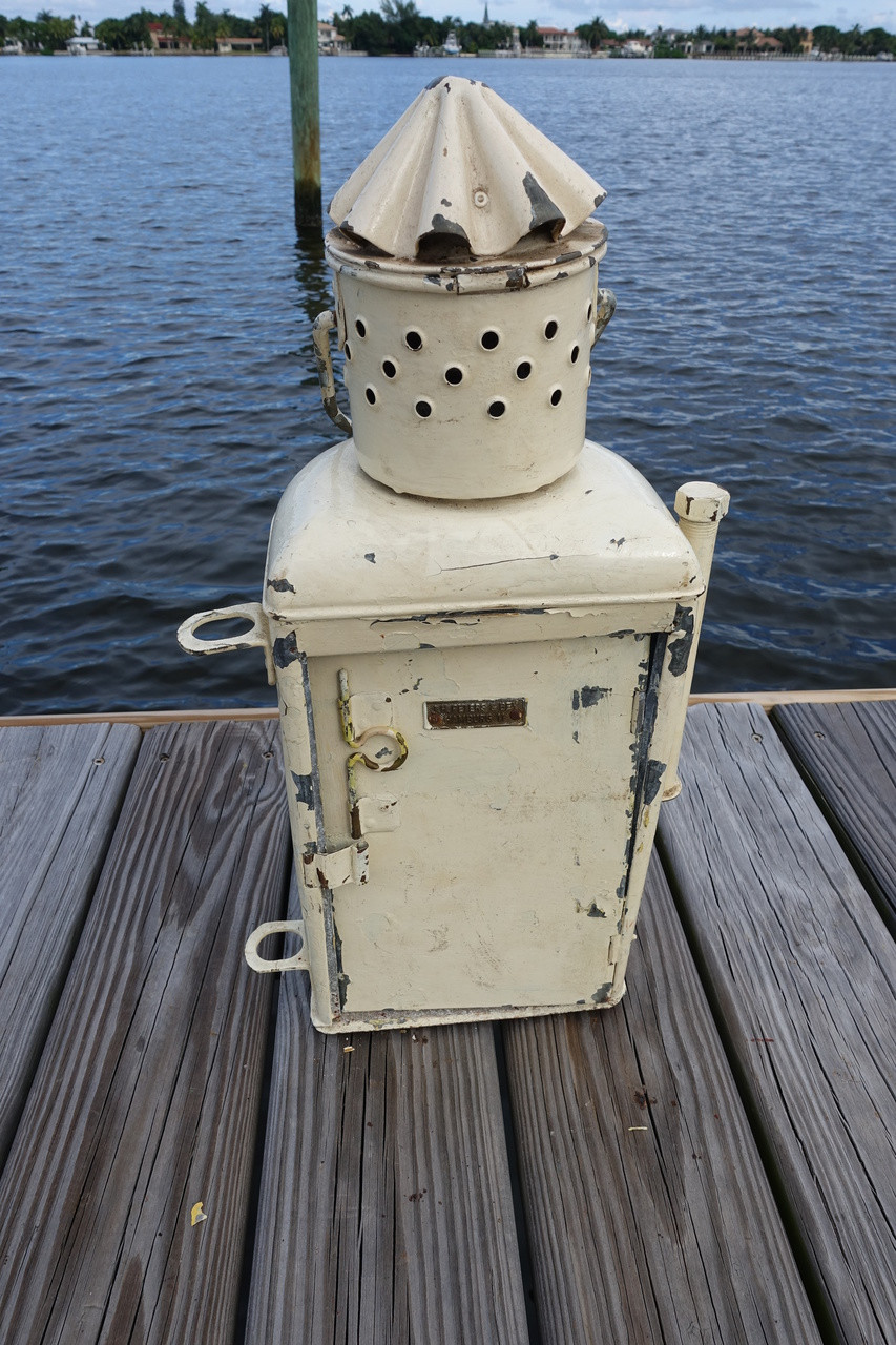 Vintage Antique White Masthead Lantern