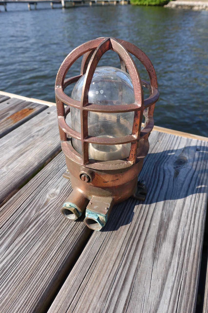 German Straight Passageway Heavy Bronze Ship's Light