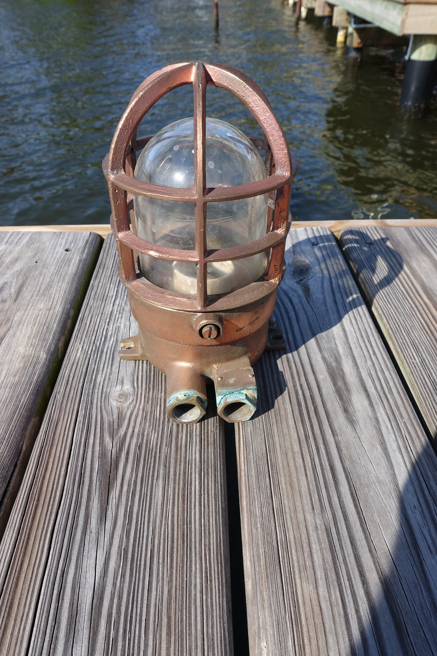 German Straight Passageway Heavy Bronze Ship's Light