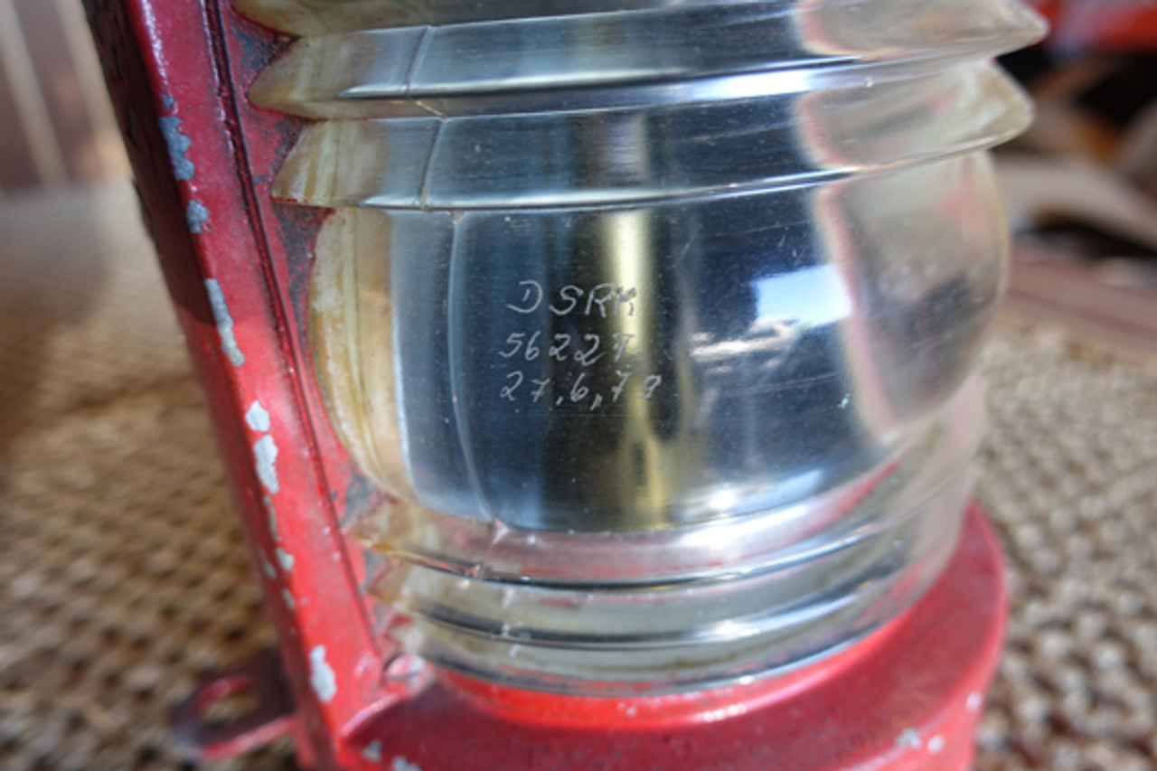 vintage ship light with fresnel lens