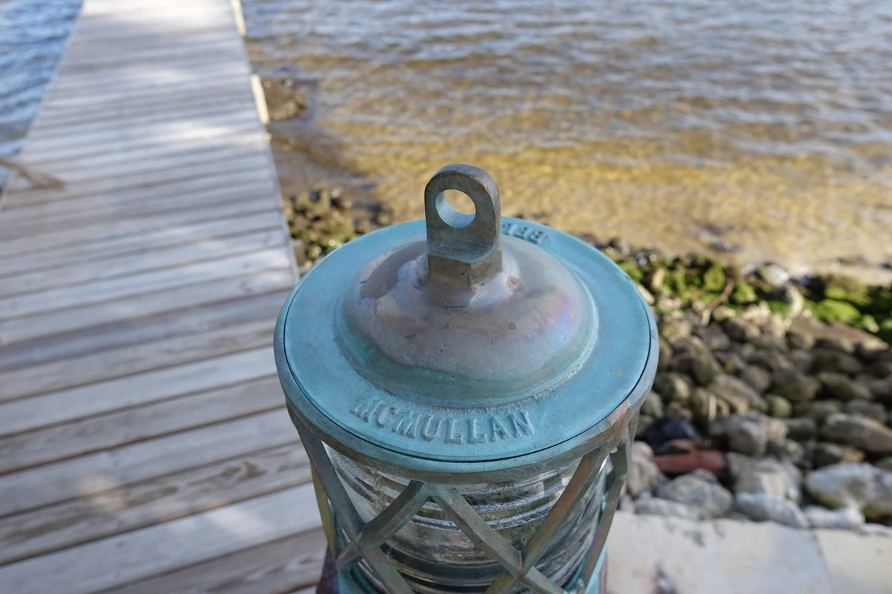 Top section of nautical dock light