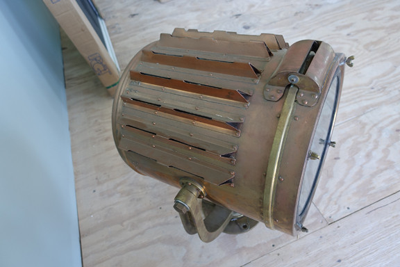 Vintage brass search light spot light - Dock Lights