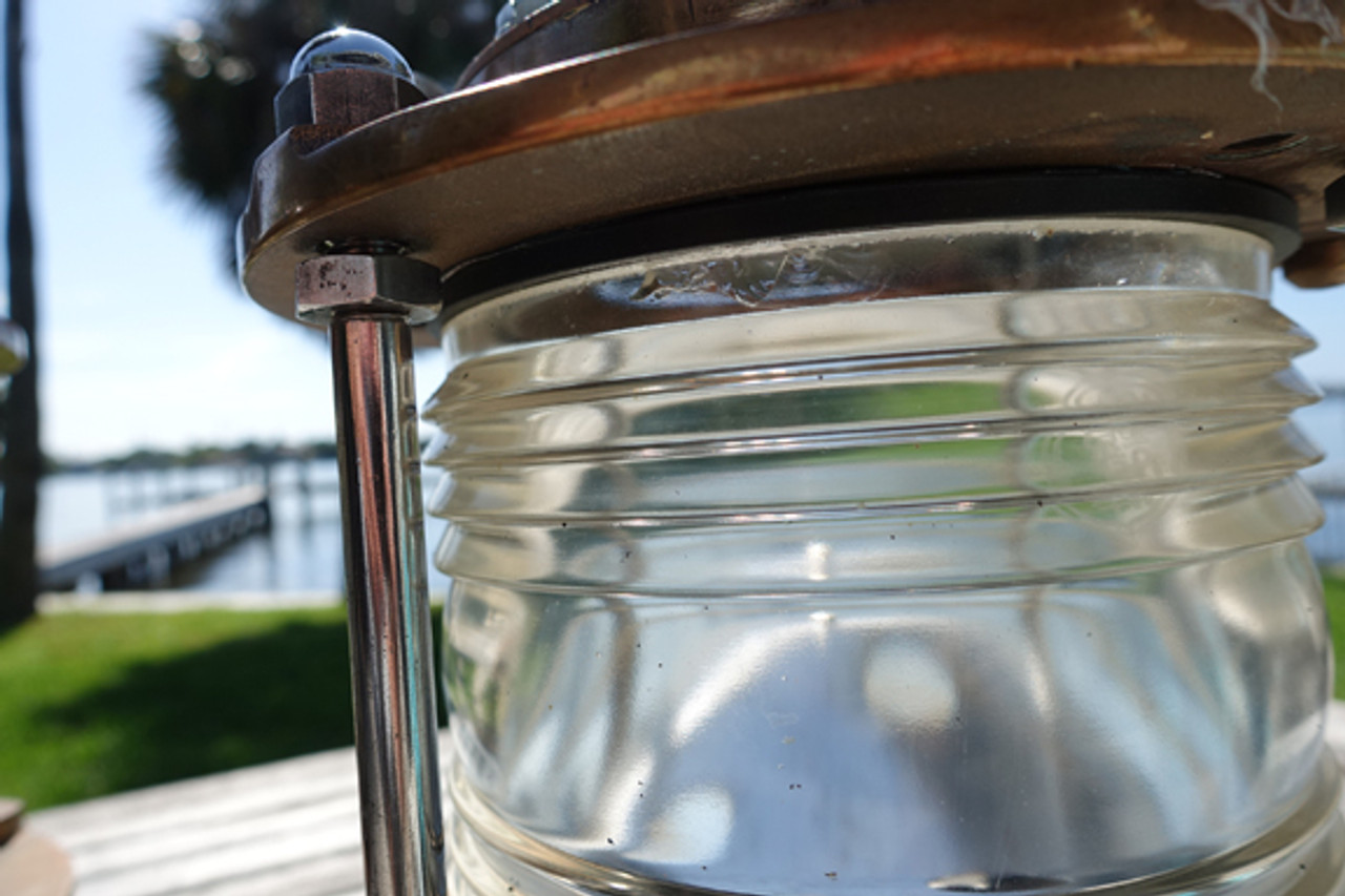 Details about  Vintage brass ship pedestal marine dock light-Vintage pedestal ship light pair