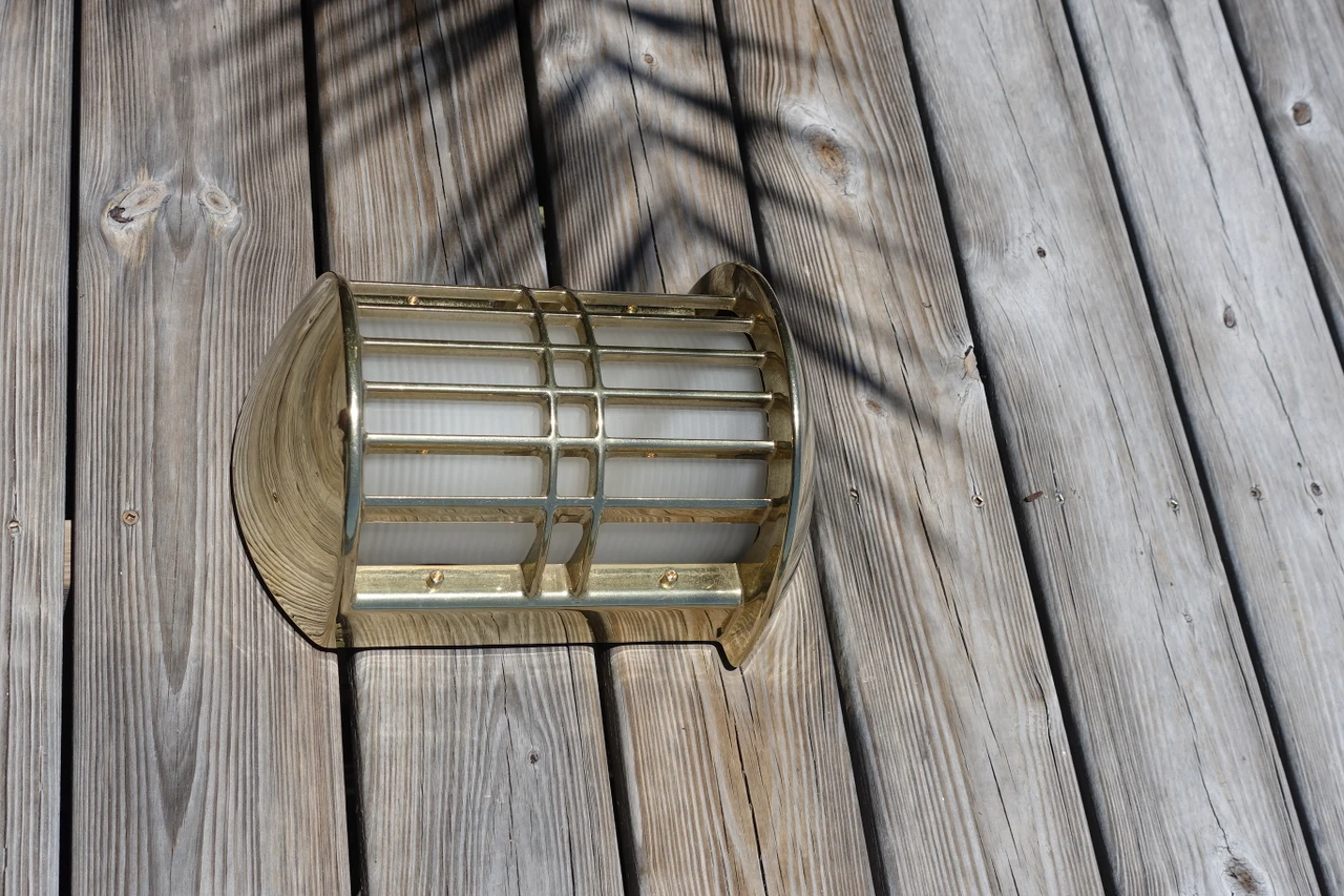 side view of brass Admiral nautical light