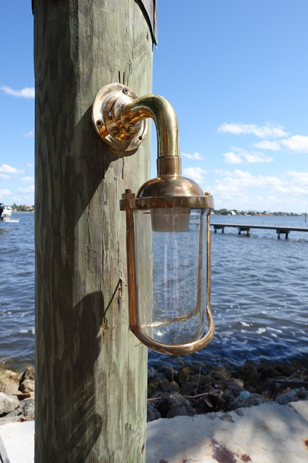Bronze nautical wall sconce slim diver light