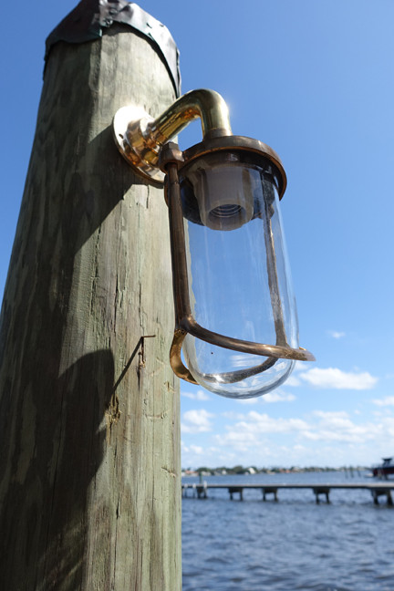 Bronze nautical wall sconce slim diver light