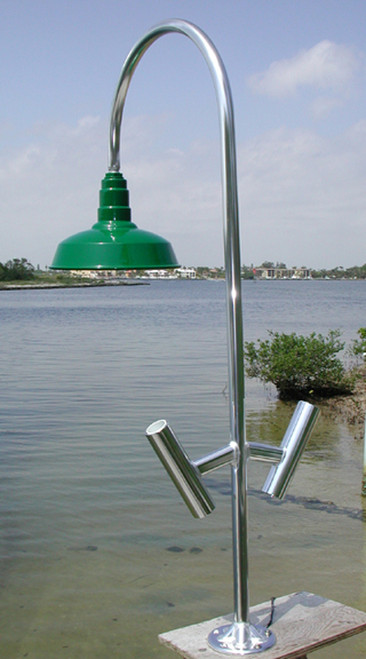 Aluminum Wharf Pole Dock Light-4 foot w/Dome Shade