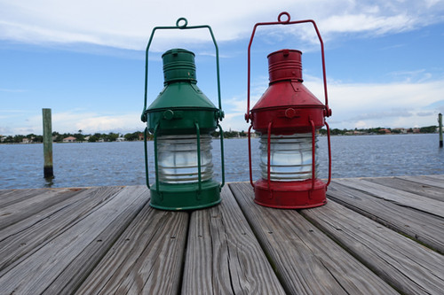 galvanized port and starboard anchor ship lights