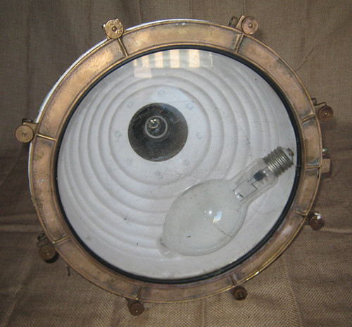 Copper cargo light inside painted white