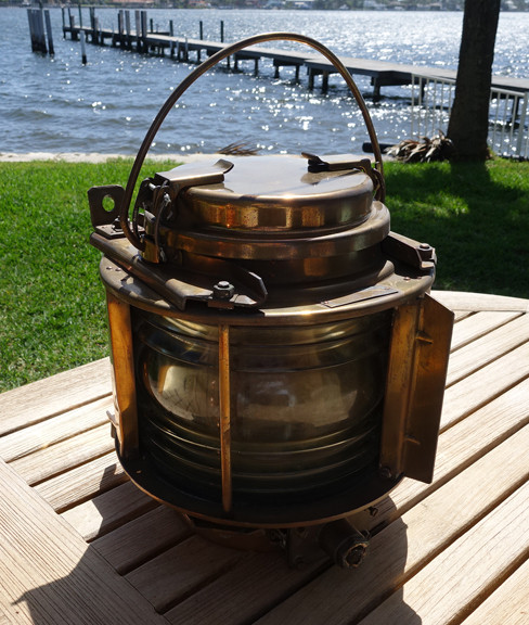 Vintage brass search light spot light - Dock Lights