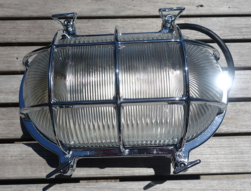 Chrome Plated Brass Oval Bulkhead light-Large Size